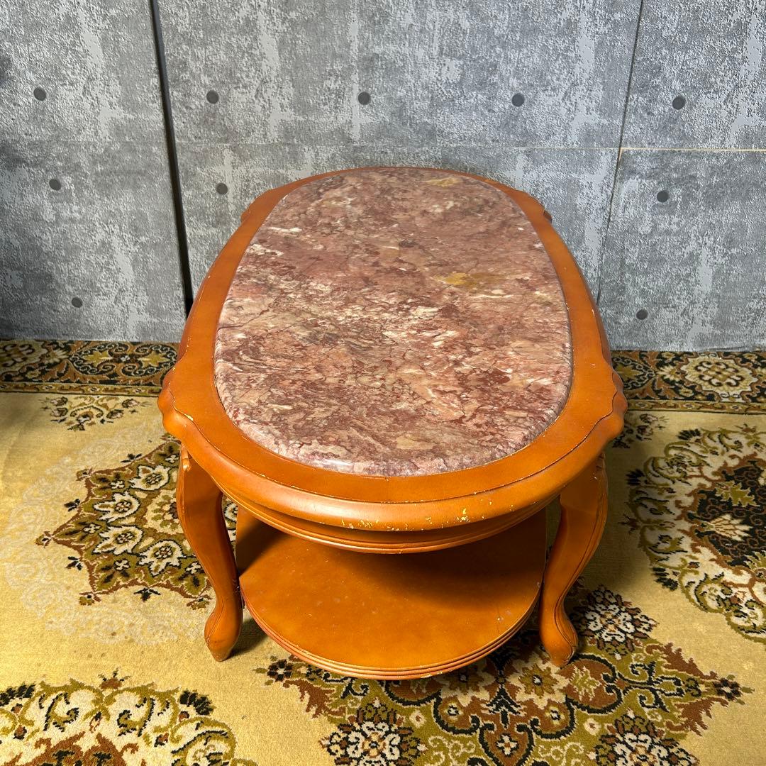 ꧁クラシック家具꧂大理石リビングテーブル センター ロー ソファ 机 猫脚