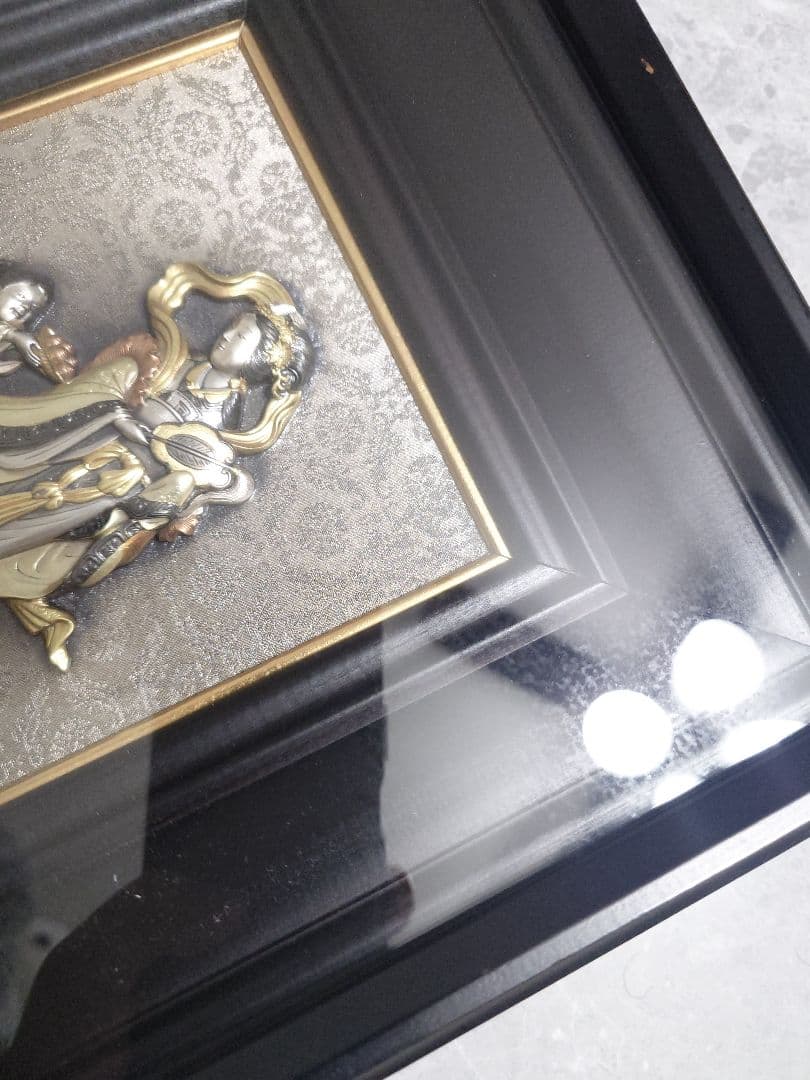 高岡彫金師 青鳳(内島市平) 七福神 弁財天 金銀銅象嵌