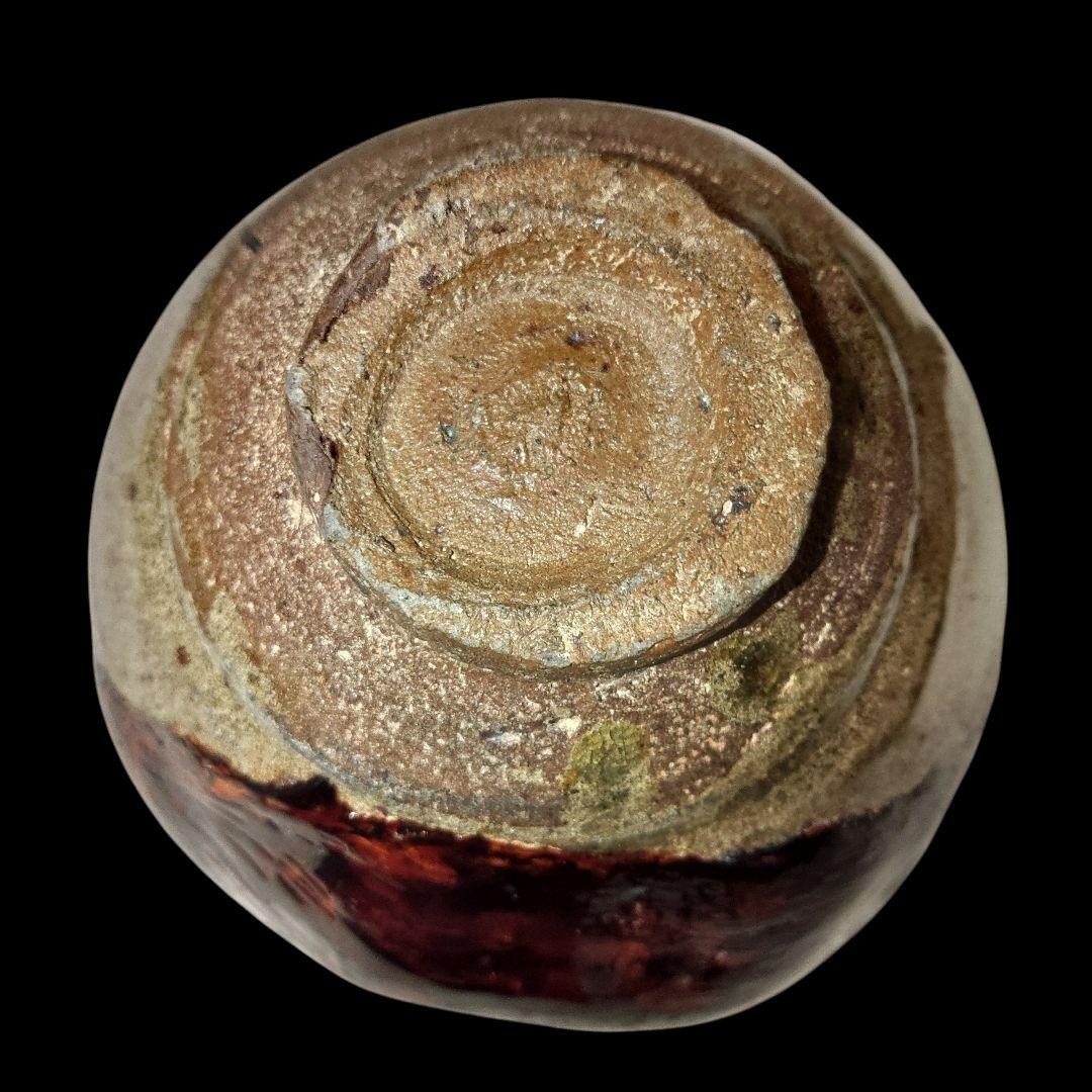 青唐津茶碗　漆継ぎ　三日月高台　茶道 木箱付き