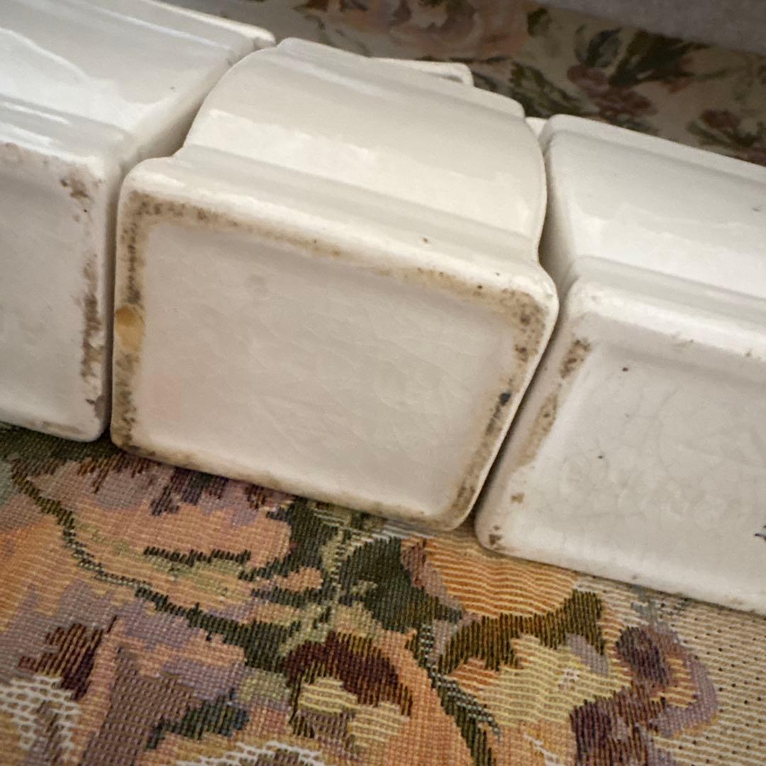 ドイツ　アンティーク　陶器スパイスセット 薔薇、花柄装飾柄