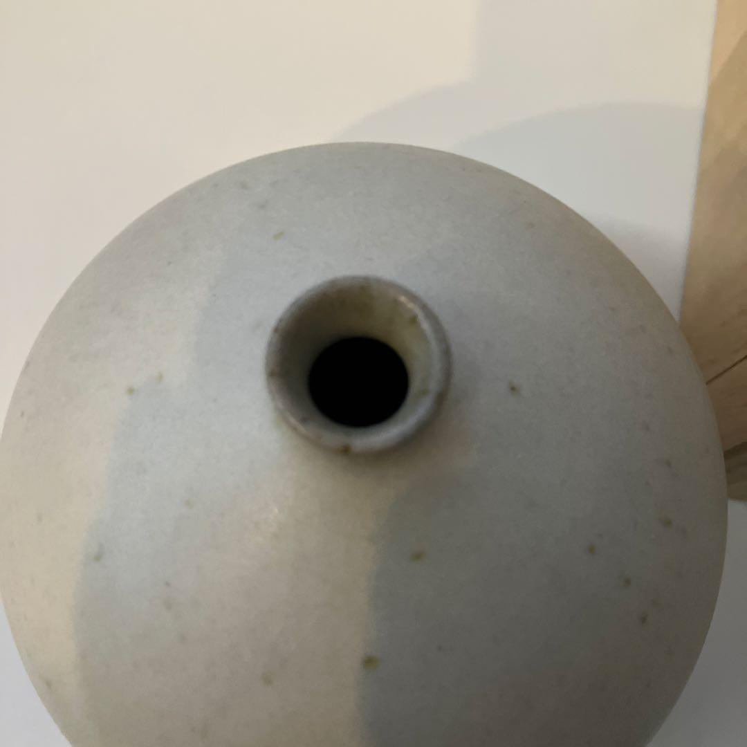 未使用　平清水焼　青龍窯　残雪　壺　花瓶