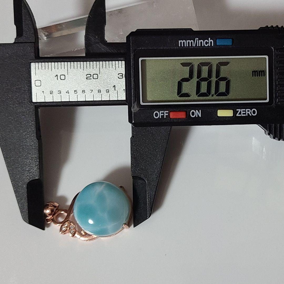 ラリマー 天然石 高品質 ペンダント トップ ネックレス ピンクゴールド ②