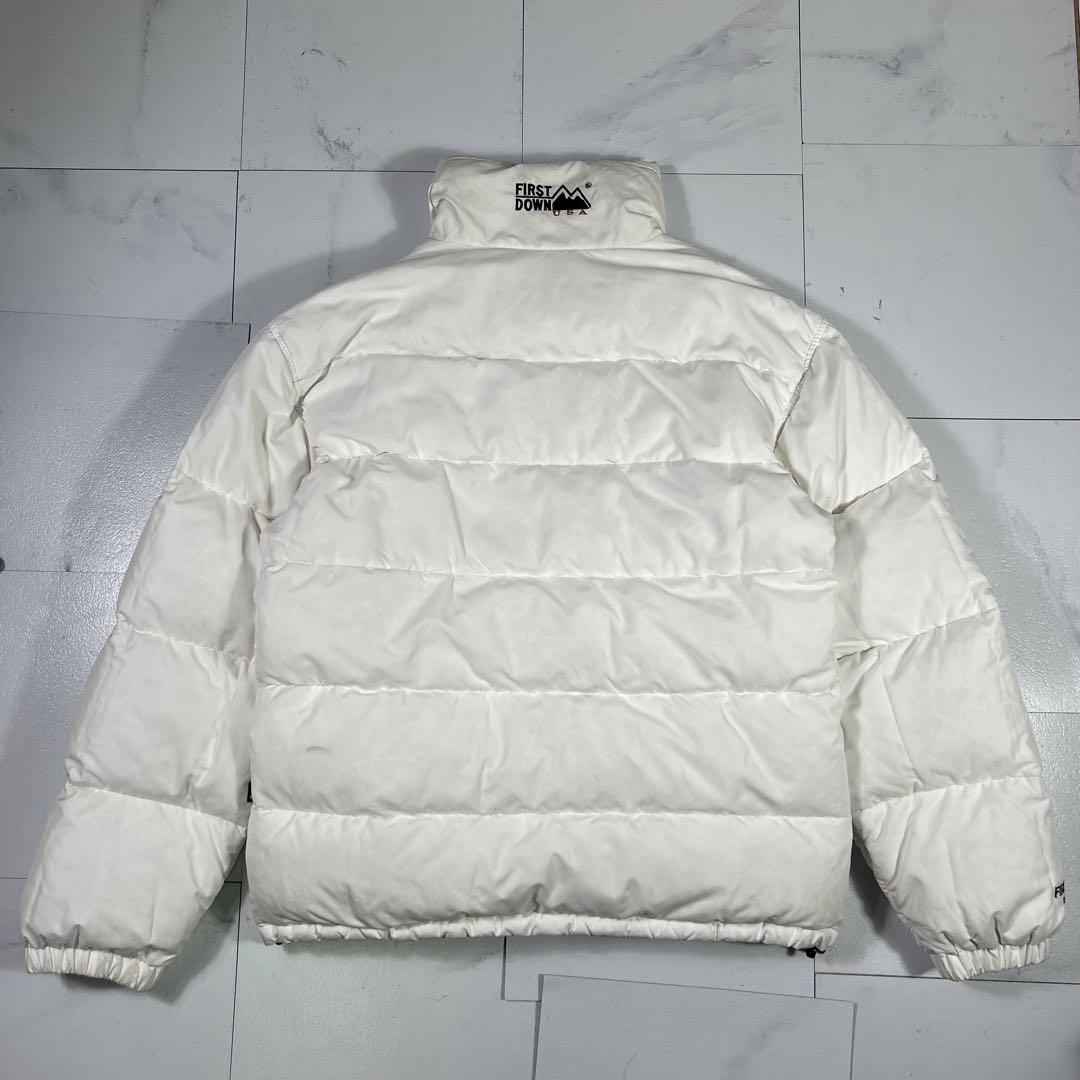 90s FIRST DOWN リバーシブル ダウンジャケット 水甚タグ 肉厚